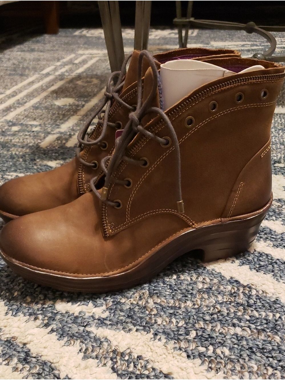New Bionica Rangeley Brown Lace-Up Italian Leather Ankle Boots